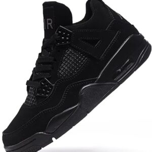 All-black Jordan 4 Black Cat sneaker with suede upper, signature Air sole unit, and minimalist premium design.