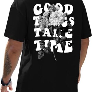 Men's Cotton Oversized T-Shrit - Casual Summer Crewneck Tee